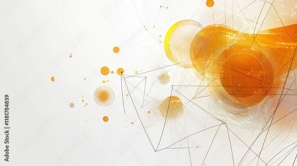 Poster dynamic geometric abstract composition art creation digital media bright environment full view conce
