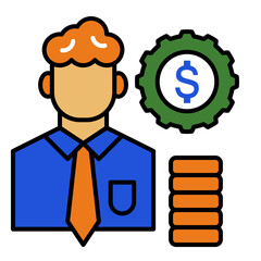 Financial advisor Icon. Personal finance icon. Filled outline style