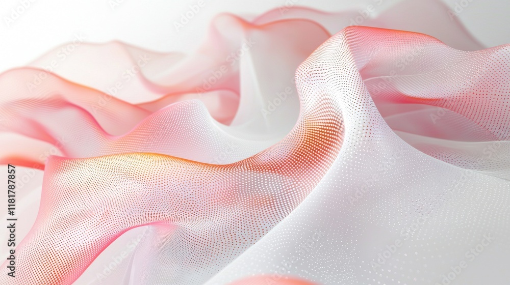 Poster fluid abstract waves in soft tones studio setting graphic design minimalist aesthetic close-up view 