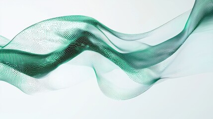 Dynamic dotted wave network digital realm abstract visualization minimalistic style conceptual art fluid motion