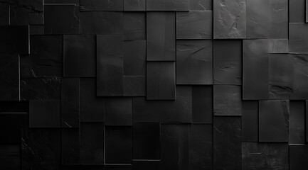 Rustic Black Brick Wall with Subtle Texture zz