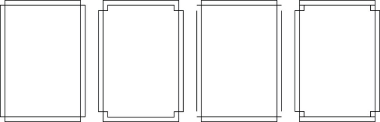 Chinese frame rectangle line, China border frame, Chinese decoration frame line border vector illustration. Certificate frame, antique china border, wedding frame. Chinese frame outline border style 