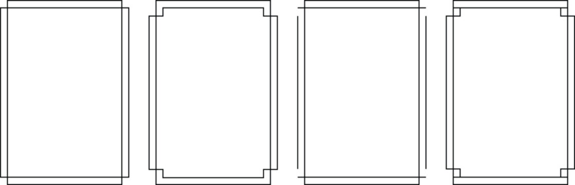 Chinese frame rectangle line, China border frame, Chinese decoration frame line border vector illustration. Certificate frame, antique china border, wedding frame. Chinese frame outline border style 