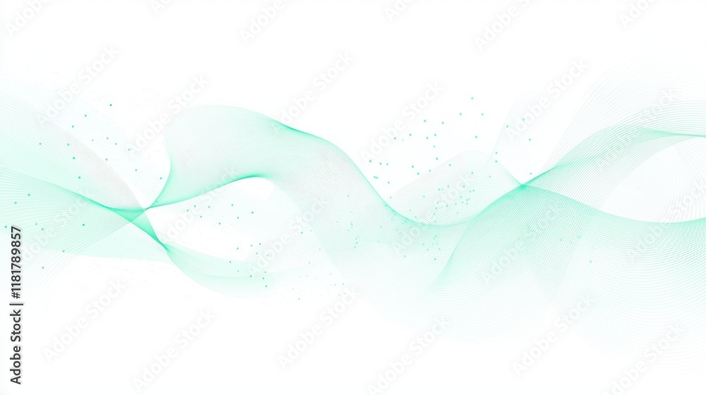 Poster abstract waves of minimal dotted network digital art modern design tranquil environment aesthetic vi
