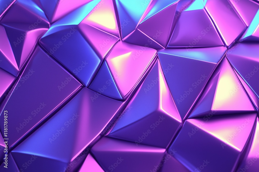 Sticker Geometric Metallic Pattern Background in Purple