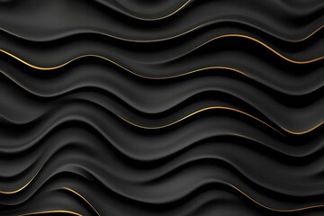 Abstract Black Gold Wave Background Illustration