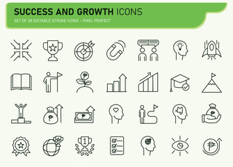 Set of Success and Growth Vector Icons