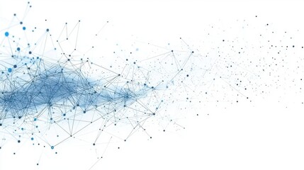 Dynamic dotted wave network in sky abstract art digital creation ethereal atmosphere bird's eye view conceptual visualization