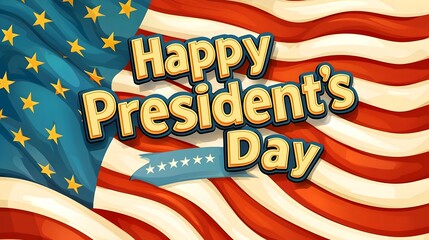 Naklejka premium Happy President s Day American Flag Patriotic Design Holiday Greeting