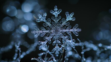 Sparkling Snowflake in Macro Vision