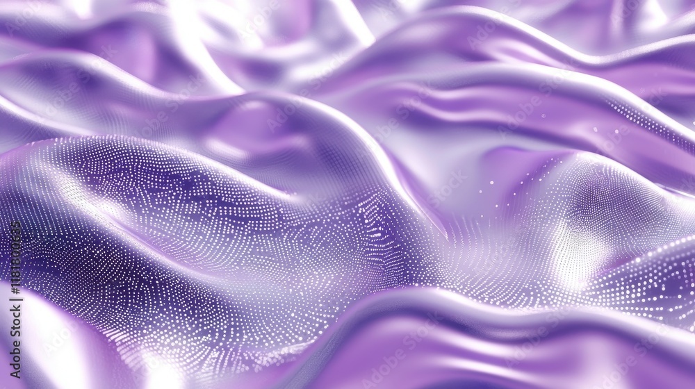 Poster dynamic purple fabric waves abstract concept digital art soft texture minimalist view creative techn