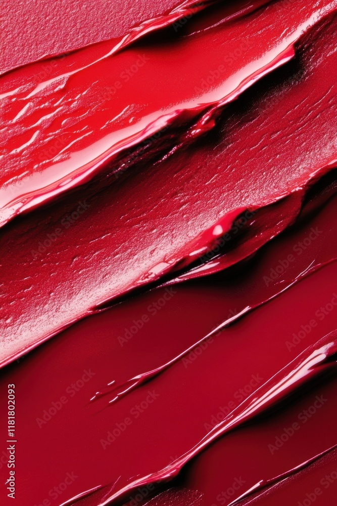 Poster vibrant red hues of oil paint layered on a canvas surface showcasing the texture and richness of col