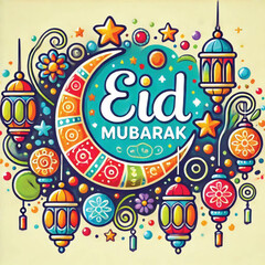 vector eid mubarak, muslim holiday