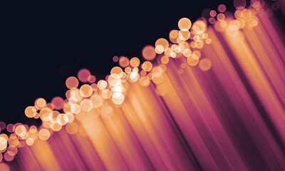 Golden dust. Golden bokeh. Gold glitter particles. Abstract night background.