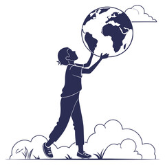 silhouette eco conscious on white background