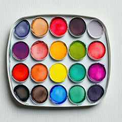 vibrant watercolor palette with vivid paint colors