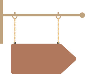 Illustration of a hanging sign board with blank copy space. Empty sign board for your design. 