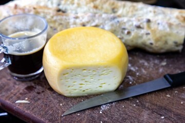 Original Brazilian rustic cheese known as meia cura