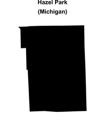 Hazel Park (Michigan) blank outline map