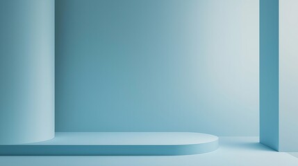 Obraz premium Calm Minimalist Blue Interior Space Design