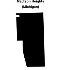 Madison Heights (Michigan) blank outline map