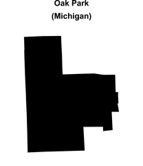 Oak Park (Michigan) blank outline map