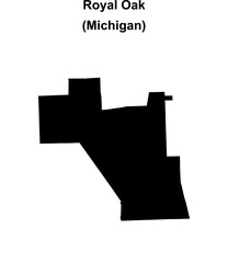 Royal Oak (Michigan) blank outline map