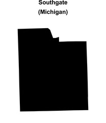 Southgate (Michigan) blank outline map