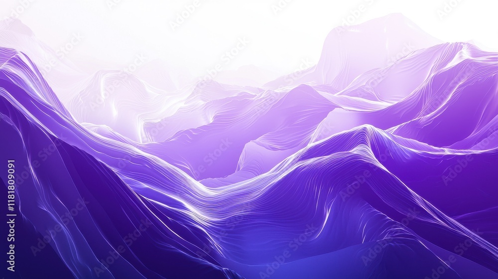 Poster abstract wave network in royal purple digital art smooth environment atmospheric view conceptual des