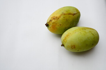 Fresh Sweet Green Mango on a Clean White Background