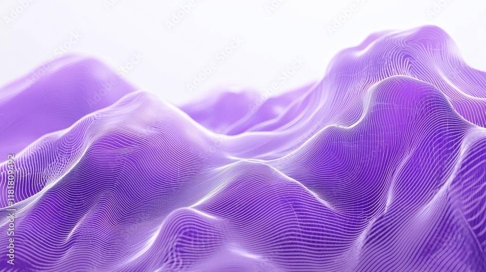 Poster abstract wave network in royal purple digital art surreal environment top-down view fluid dynamics c