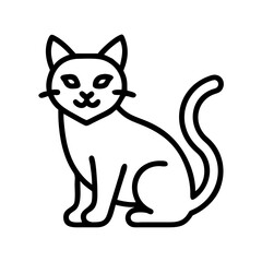 cat icon, animals line art, animals vector - simple black line art icon of cat perfect for logos, and animals -themed designs.