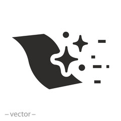 cloth for easy polish, clean surface surface icon, cleaner wipe cloth, effect shine floor, flat vector illustration