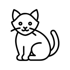 cat icon, animals line art, animals vector - simple black line art icon of cat perfect for logos, and animals -themed designs.