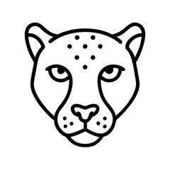 cheetah icon, animals line art, animals vector - simple black line art icon of cheetah perfect for logos, and animals -themed designs.