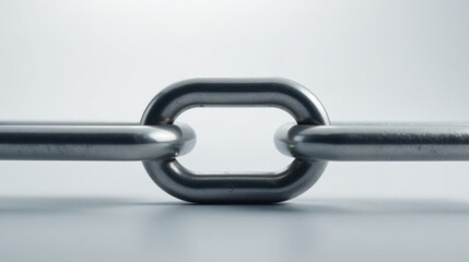 Obraz premium Close-up of a metallic chain link, symbolizing connection and strength