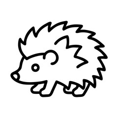 hedgehog icon, animals line art, animals vector - simple black line art icon of hedgehog perfect for logos, and animals -themed designs.