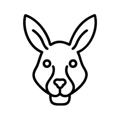 kangaroo icon, animals line art, animals vector - simple black line art icon of kangaroo perfect for logos, and animals -themed designs.