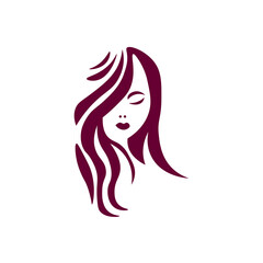  A girl with hair fashionable salon logo 