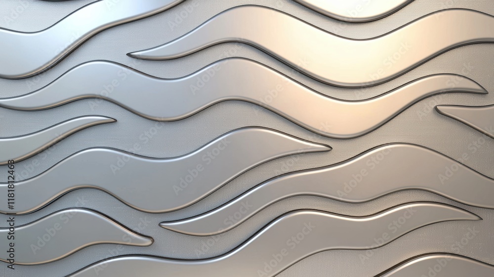 Aufkleber abstract silver wave pattern elegant metallic background texture