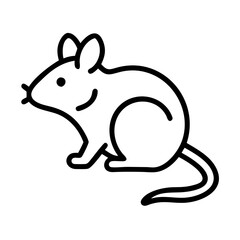rat icon, animals line art, animals vector - simple black line art icon of rat perfect for logos, and animals -themed designs.