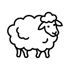sheep icon, animals line art, animals vector - simple black line art icon of sheep perfect for logos, and animals -themed designs.