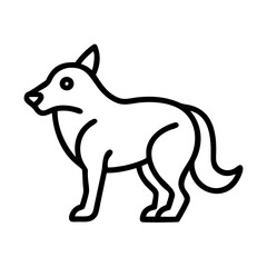 wolf icon, animals line art, animals vector - simple black line art icon of wolf perfect for logos, and animals -themed designs.