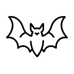 bat icon, animals line art, animals vector - simple black line art icon of bat perfect for logos, and animals -themed designs.