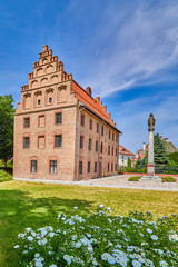 Fototapeta premium The exhibition and museum of Palatium of Mieszko I and Dobrawa is an installation showing the outline of construction relics from over a thousand years ago, Poznan, Europe, Poland