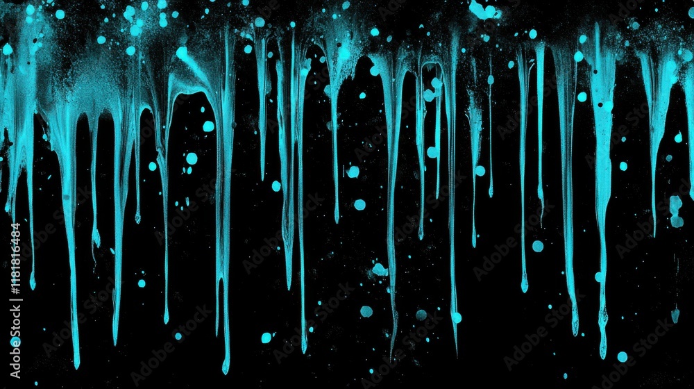 Poster dynamic cyan paint splashes creating abstract art studio digital image creative space close-up vibra
