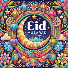 vector eid mubarak, muslim holiday