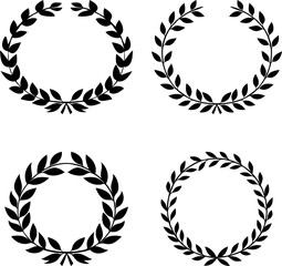 Laurel wreath set.Set of various laurel wreaths. Award, achievement, victory, Gerd. Vector illustration.