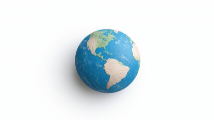 Fototapeta premium Small Globe Model of Planet Earth on White Background