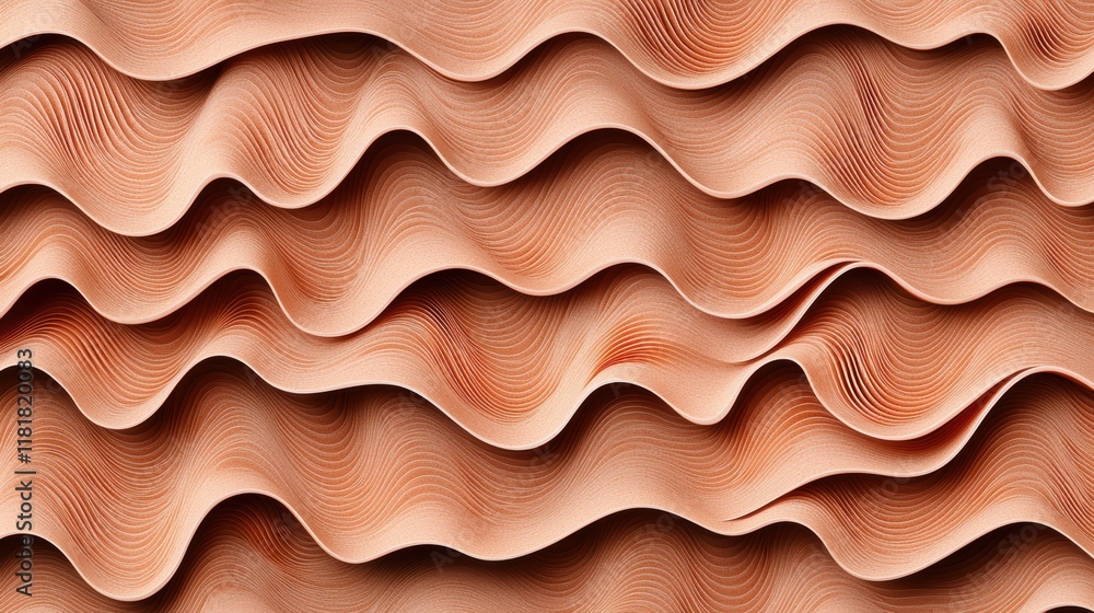 Poster abstract peach-colored wave pattern seamless texture background